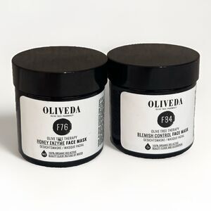 2 Oliveda, F84 Blemish Control & F76 Honey Enzyme Face Mask New 100% Organic